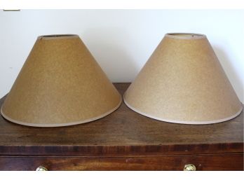 Pair Of Vintage Tan Lampshades