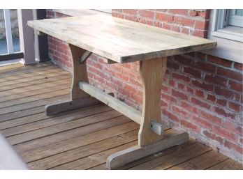 Vintage Rustic Pine FARMHOUSE CHIC Trestle Table!