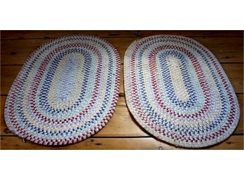 Great Pair Of Matching LL BEAN Style Oval Braided Rugs!