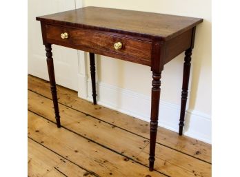 Lovely Antique One Drawer HIGH QUALITY Wooden Console Table With Brass Handles!