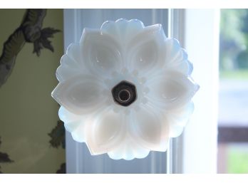 Gorgeous Luminescent & Irradescent Set Of 4 Flower Pressed Glass Curtain Tiesbacks!