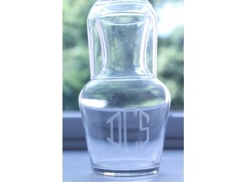 Nice Bedside Water Carafe + Glass (You Can Drink Whatever You Want) Monogrammed DSC!