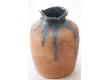 Lovely Earthenware 'Drip' Glazed Organic Ceramic Vase!