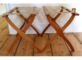 Pair Of Vintage Folding Luggage Racks