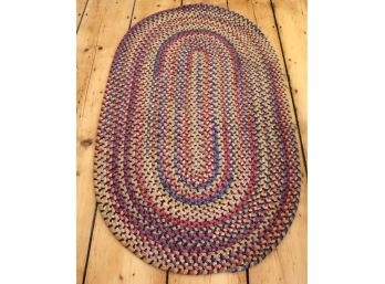 Beautiful Vintage BRAIDED Oval Rug