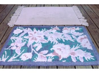 Lot Of A Floral & Beige Rug