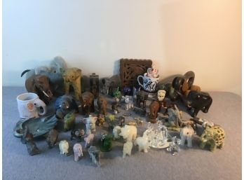 Very Large Lot Of Collectible Elephants