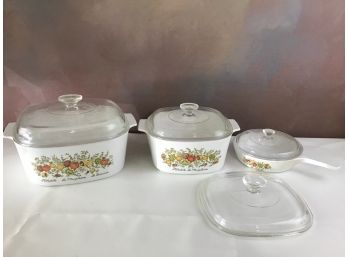 4 Piece Corning Wear Lot With Extra Lid