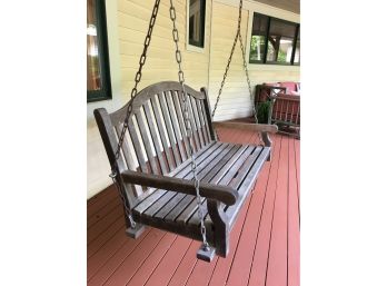 Weathered Teak Porch Swing