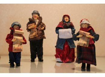 Vintage Wood N Wick Candle And Collectible Carolers