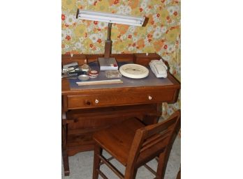 Wood Work Table Or Writing Desk And Chair