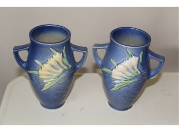 Pair Of Roseville Freesia Vase