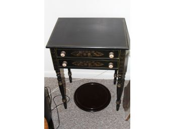 Hitchcock Black 2 Drawer Work Table Stand