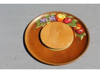 Vintage Wooden Platter - Hand-Painted Robinhood Ware