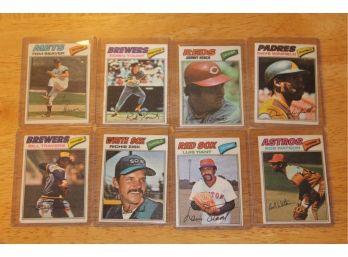 Topps Cloth Baseball Stickers (8) 1977
