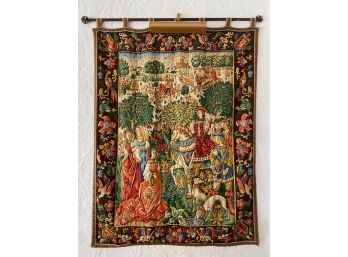 Medieval Tapestry With Hanging Rod