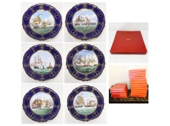 18 Spode Limited Ed. Fine Bone China Plates -US Maritime Plate Series, Naval Engagements Of The War Of 1812