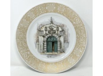 'The Entrance To The Round Tower' Porcelain Royal Copenhagen Plate, Portraits Of Old Copenhagen Series