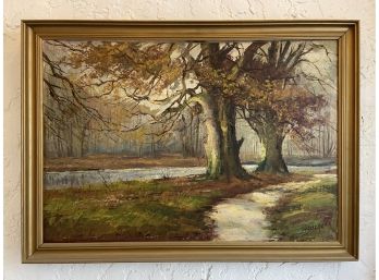 Vintage Landscape Painting- Houderl