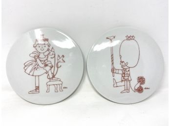 1970s Antoni Bing & Grondahl Decorative Copenhagen Porcelain Plates Made In Denmark
