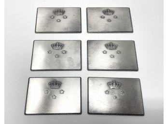 6 Metal Crown And Star Plaques