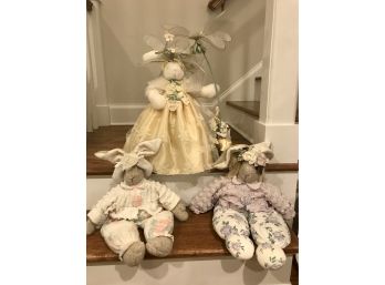 Trio Of Adorable Well Made Bunnies Including Bonnie Sewell Designs