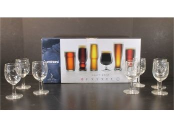 Luminarc Six Piece Craft Brew Beer Glasses & Seven Wine Glasses