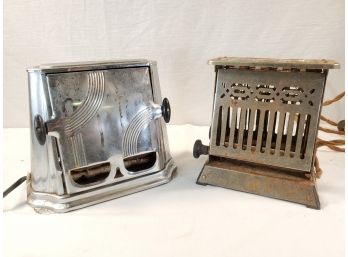 Two Vintage Four Slice Electric Toasters - Hot Point & Son-Chief - Untested