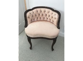Vintage Victorian Style Vanity Seat With Tufted Back