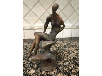 Art Deco Statue Onf A Sitting Woman