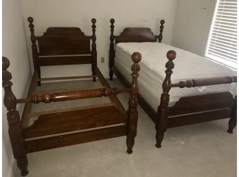 Pair Of Nice Wooden Twin Bed Frames From Virginia Galleries