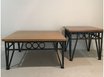 Nice Wrought Iron Coffee Table And Matching End Table