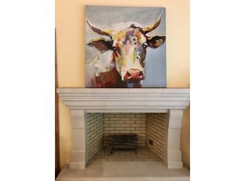 Huge Colorful Cow Painting On Canvas