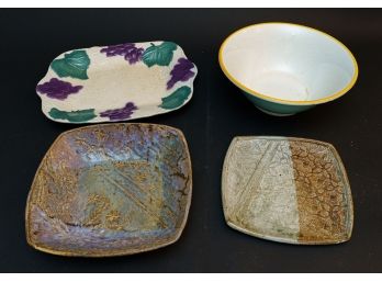Glazed Earthenware & Painted Ceramic Serving Dishes