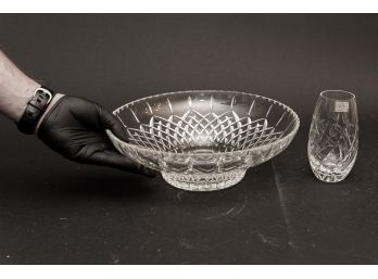 Mikasa Cut Crystal Glass Vase & Centerpiece Bowl