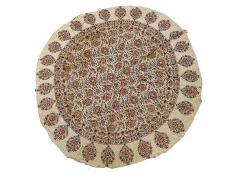 Vintage Persian Ghalamkar Circular Textile / Table Covering