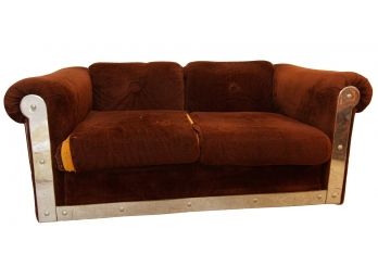 Art Deco Style Roll Arm Love Seat   ( See Pictures )