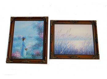 Signed Seascape & Landscape Oil Paintings - S. Reed & Illegibly Signed