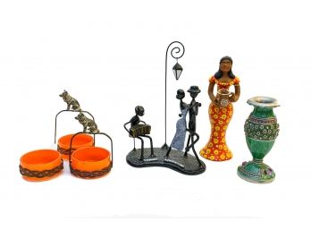 Enameled Vase, Tango Sculpture, Dog Themed Bowls, Painted Figural