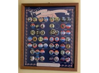 Framed Presidential Campaign Button Collection, 1896-1988