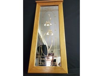 Glenlivet 12 Year Old Single Malt Scotch Whisky Faux Stained Glass Mirror In Oak Wood Frame