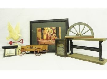 Home Spun Accessories Includes Shelving, Wall Art And Table Dcor