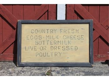 Vintage Hand Painted Country Fresh Eggs, Milk, Cheese, Buttermilk, Live Or Dressed Poultry