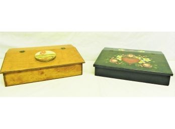 Two Decorative Desktop Storage Boxes