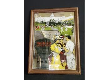 Vintage Framed Murad Cigarettes Advertising Mirror