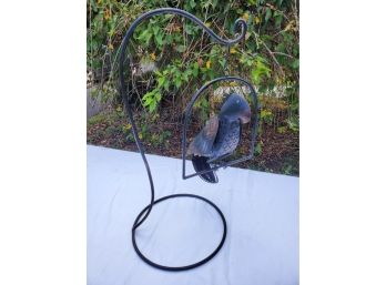 Wrought Metal Parrot Tea Light Holder