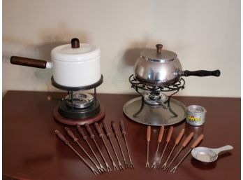 Two Made In Japan Fondue Pots & Forks