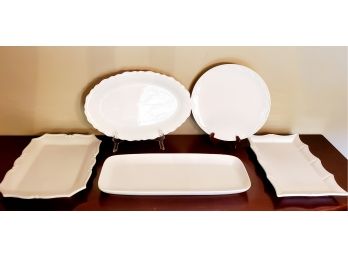 Assortment Of White Porcelain Serving Plates & Platters