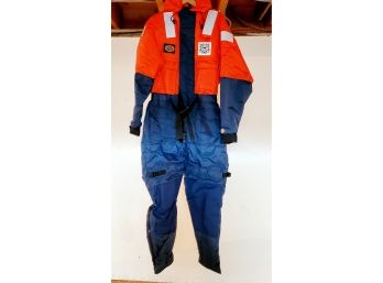 New US Coast Guard Auxiliary Stearns Work PFD Anti Exposure Coveralls Size Adult Small