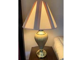 Vintage Brass & Gold Ceramic Lamp-three Way Light